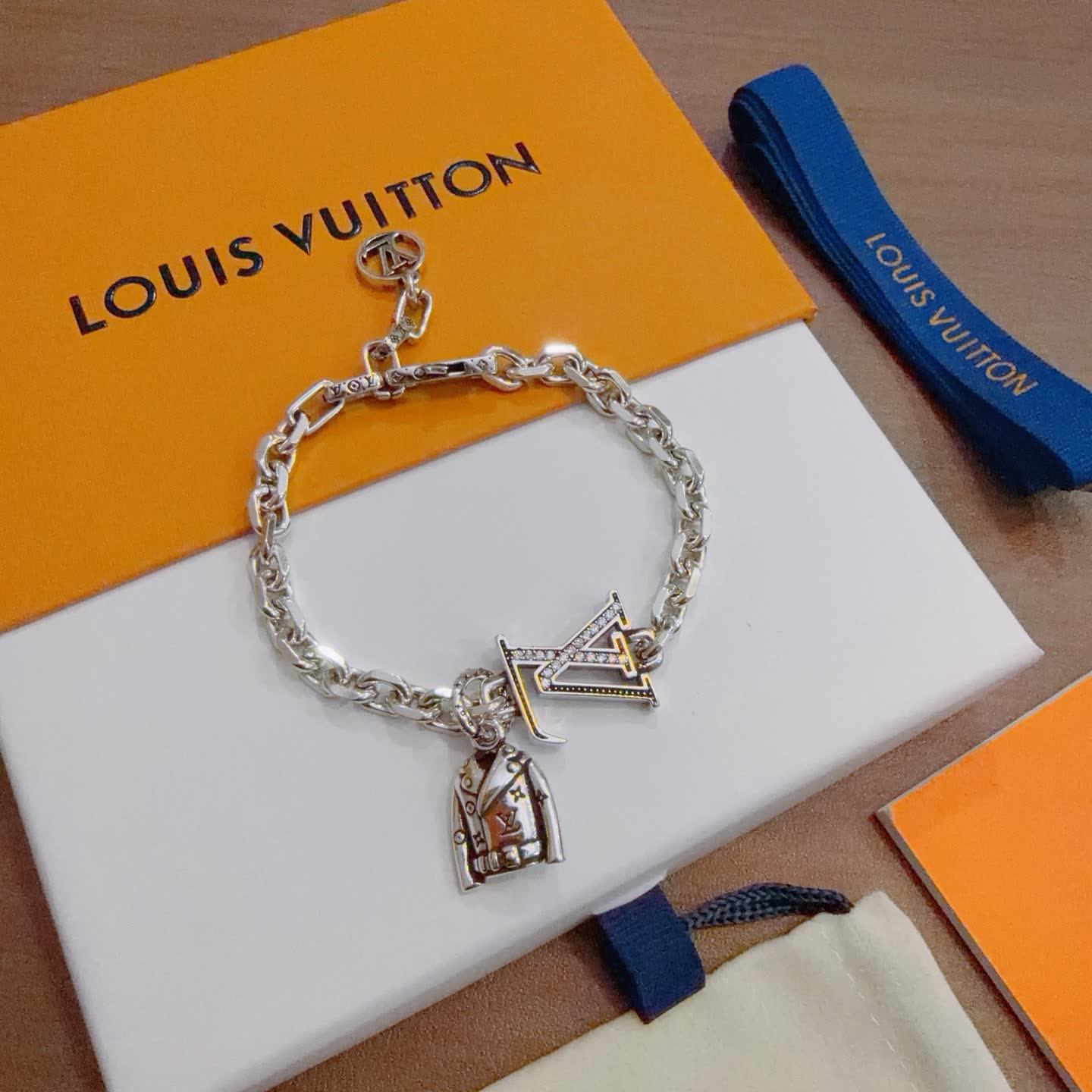 Louis Vuitton Silver Charm Bracelet